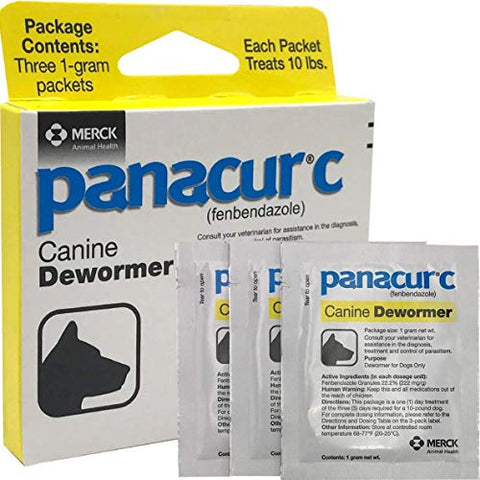 Panacur C Canine Dewormer Three 1-Gram Packets, Each Packet Treats 10 lbs (One Pack)